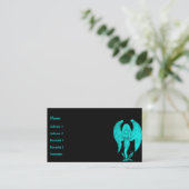 Angel , Stift Kunst , grün schwarz Design Visitenkarte (Stehend Vorderseite)