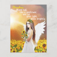 Angel Sunflower Stand Tall Quote Individuelle Name