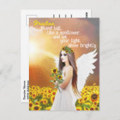 Angel Sunflower Stand Tall Quote Individuelle Name Postkarte (Vorne/Hinten)