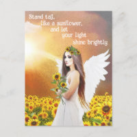 Angel Sunflower Stand Tall Zitat Schöne Kunst