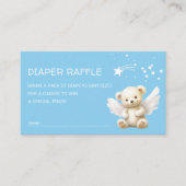 Angel Teddy Bear Baby Blue Diaper Raffle Ticket Begleitkarte (Vorderseite)