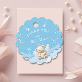 Angel Teddy Bear mit Twinkling Stars Baby Blue Geschenkanhänger