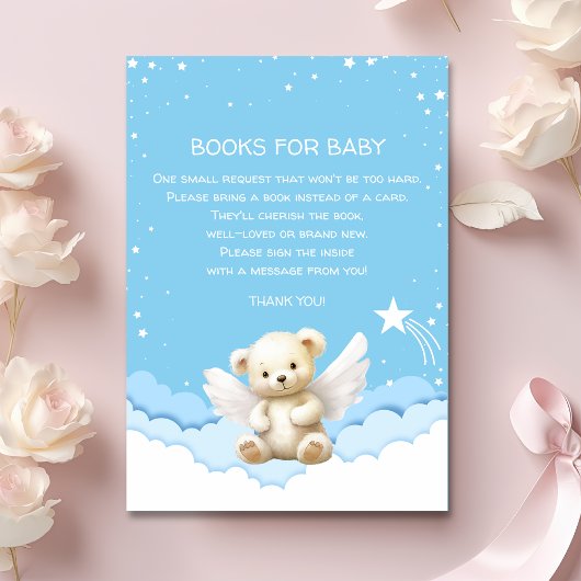 Angel Teddy Bear über Clouds Bücher für Baby Blue Begleitkarte