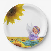 Angel-Teller für Sonnenblumen Pappteller (Vorderseite)