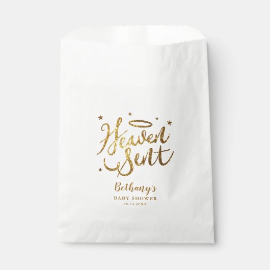 Angel Theme Heaven Sent Baby Dusche Geschenktütchen (Vorderseite)