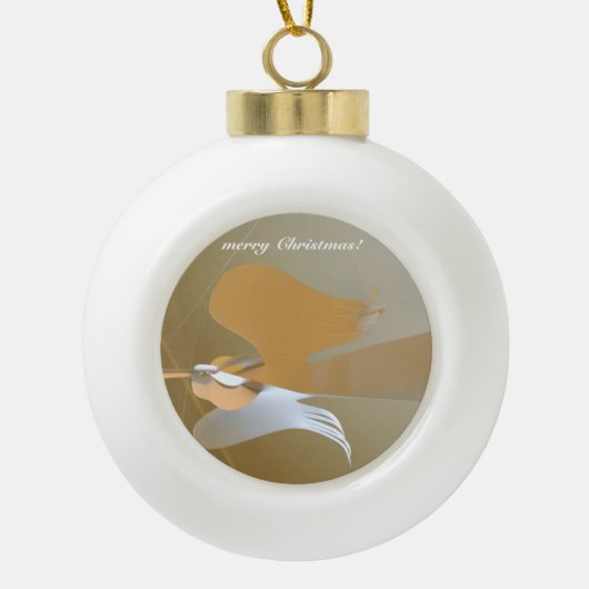 Angel-Trompeten Keramik Kugel-Ornament (Vorderseite)