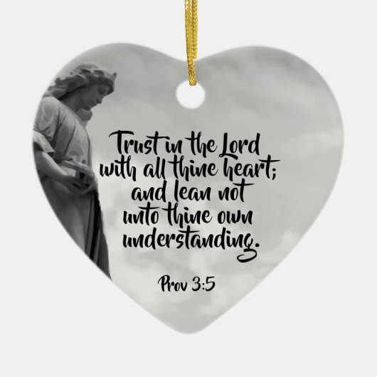 Angel Trust in the Lord Quote Inspirational Keramikornament (Vorne)