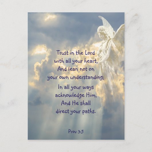  Angel Trust in the Lord Quote Inspirational Postkarte (Vorderseite)