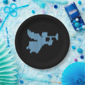 Angel Ugly Weihnachtssüßchen Knitting Blau Pappteller (Party)