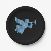 Angel Ugly Weihnachtssüßchen Knitting Blau Pappteller (Vorderseite)