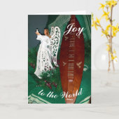 Angel und Berge Dulcimer Weihnachtsgrüße Karte (Gelbe Blume)