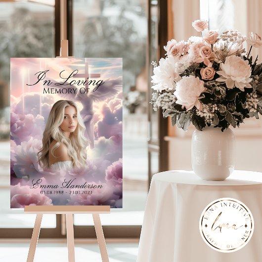 Angel- und Cross Memorial-Begrüßungszeichen Poster