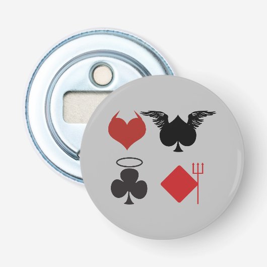 Angel und Devil Card Anzug Gray Bottle Opener Flaschenöffner (Vorderseite)
