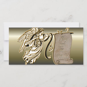 Angel und Freude an der Rolle der Welt Feiertagskarte