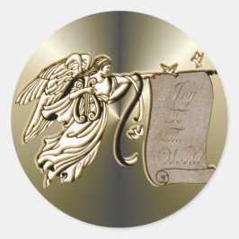 Angel und Freude an der Rolle der Welt Runder Aufkleber