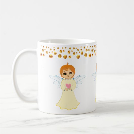 Angel und Gold Dots Confetti Kaffeetasse (Links)