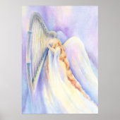 Angel und Harfe Print Poster (Vorne)