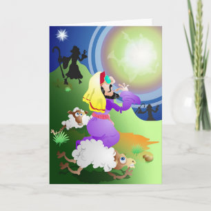 Angel und Hirten Feiertagskarte
