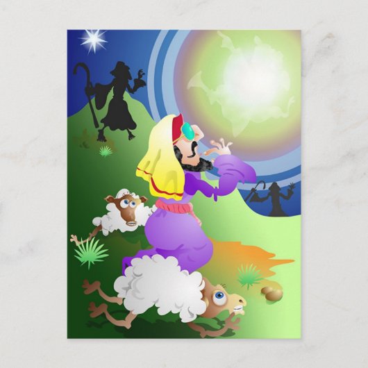 Angel und Hirten Postkarte (Vorderseite)