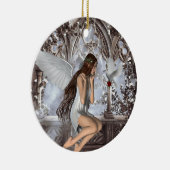 Angel und ihre Taube Keramik Ornament (Rechts)