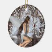 Angel und ihre Taube Keramik Ornament (Links)