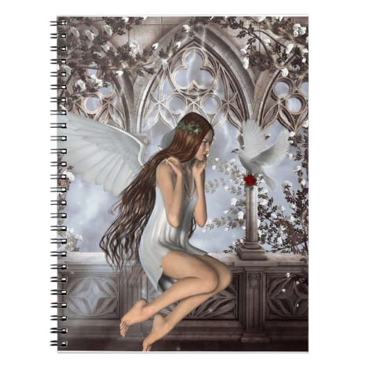 Angel und ihre Taube Notizblock (Vorderseite)