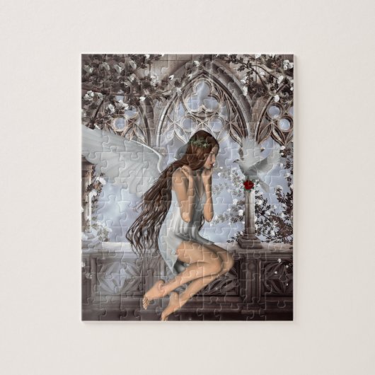 Angel und ihre Taube Puzzle (Vertikal)