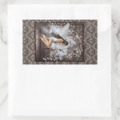 Angel und ihre Taube Rechteckiger Aufkleber (Tasche)