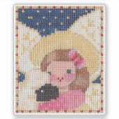 Angel- und Lamm-Aufkleber Aufkleber (Vorderseite)