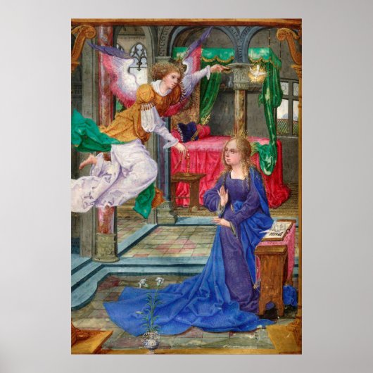 Angel und Maria - mittelalterliche religiöse Kunst Poster (Vorne)