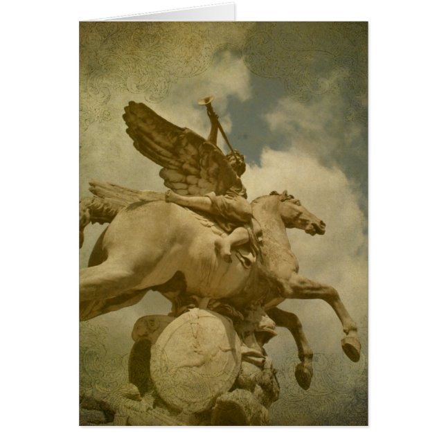 Angel- und Pferdestatue (Vorne)