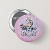Angel und Polar Bears Holiday Button (Vorne & Hinten)