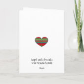 Angel und Pysanka, ukrainische Volkskunst Feiertagskarte (Rückseite)