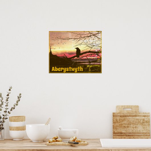 Angel und Raven von Aberystwyth bei Sonnenuntergan Poster (Küche)