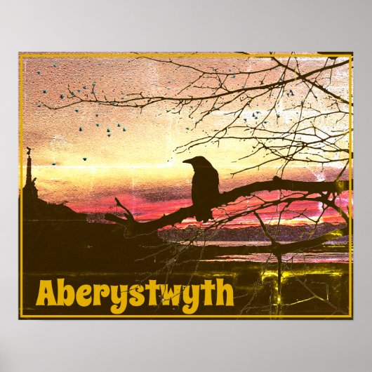 Angel und Raven von Aberystwyth bei Sonnenuntergan Poster (Vorne)