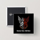 Angel und Teufel Half Himmel Sent Hell Bent Button (Vorne & Hinten)