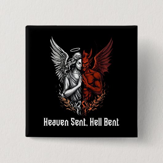 Angel und Teufel Half Himmel Sent Hell Bent Button (Vorderseite)