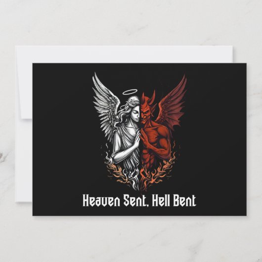 Angel und Teufel Half Himmel Sent Hell Bent Einladung (Vorderseite)