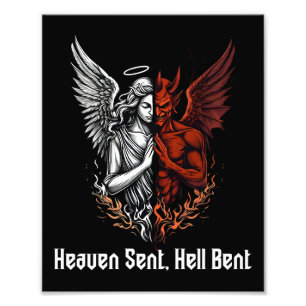 Angel und Teufel Half Himmel Sent Hell Bent Fotodruck