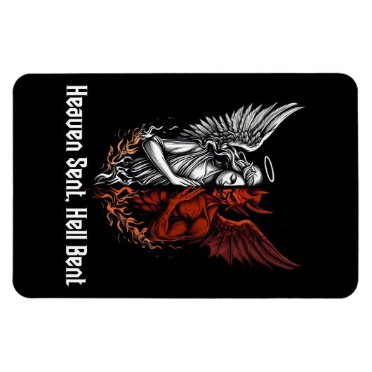 Angel und Teufel Half Himmel Sent Hell Bent Magnet (Horizontal)