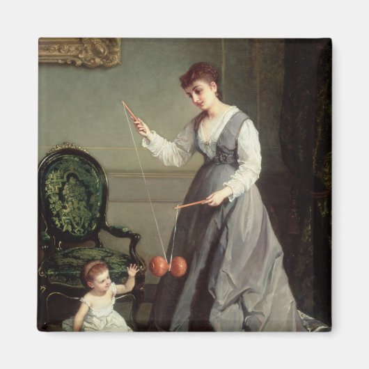 "Angel und Teufel" oder "Diabolo spielen" Magnet (Vorne)