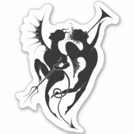 Angel und Teufel Silhouette Vinyl Sticker