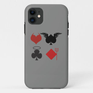 Angel- und Teufelskarte-Anzug Dunkelgrau iPhone 11 Hülle