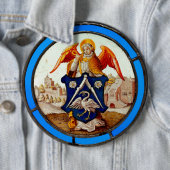 Angel und Wappen aus dem Mittelalter Button (Beispiel)