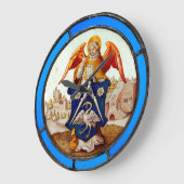 Angel und Wappen aus dem Mittelalter Große Wanduhr (Winkel)