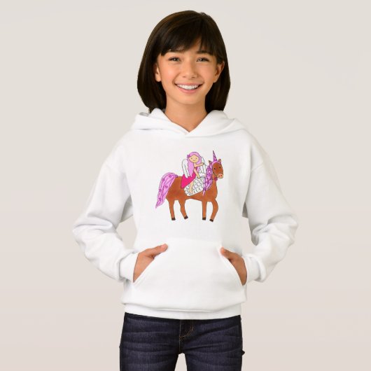 Angel Unicorn Girls Pullover Hoodie (Vorne ganz)