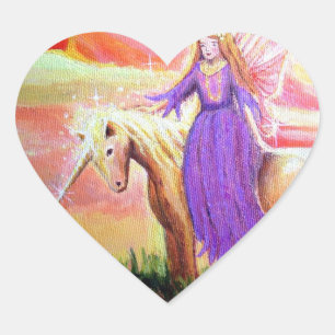 Angel & Unicorn Herzsticker Herz-Aufkleber