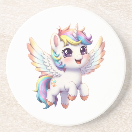 Angel unicorn is so cute getränkeuntersetzer (Vorne)