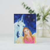Angel & Unicorn Postkarte (Stehend Vorderseite)