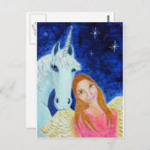 Angel & Unicorn Postkarte (Vorne/Hinten)